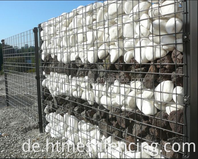 Neu gestaltete puderbeschichtete geschweißte dekorative Gabionwand, geschweißte Gabion -Stützmauer, geschweißte Gabion -Wandkäfige